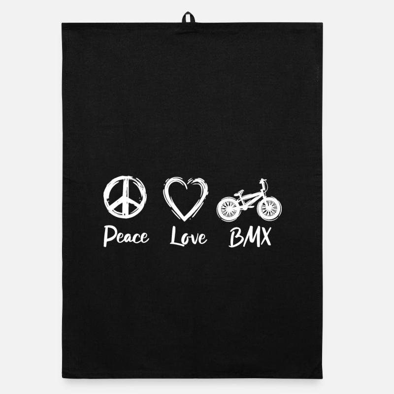 Peace Love BMX Organic dish towel