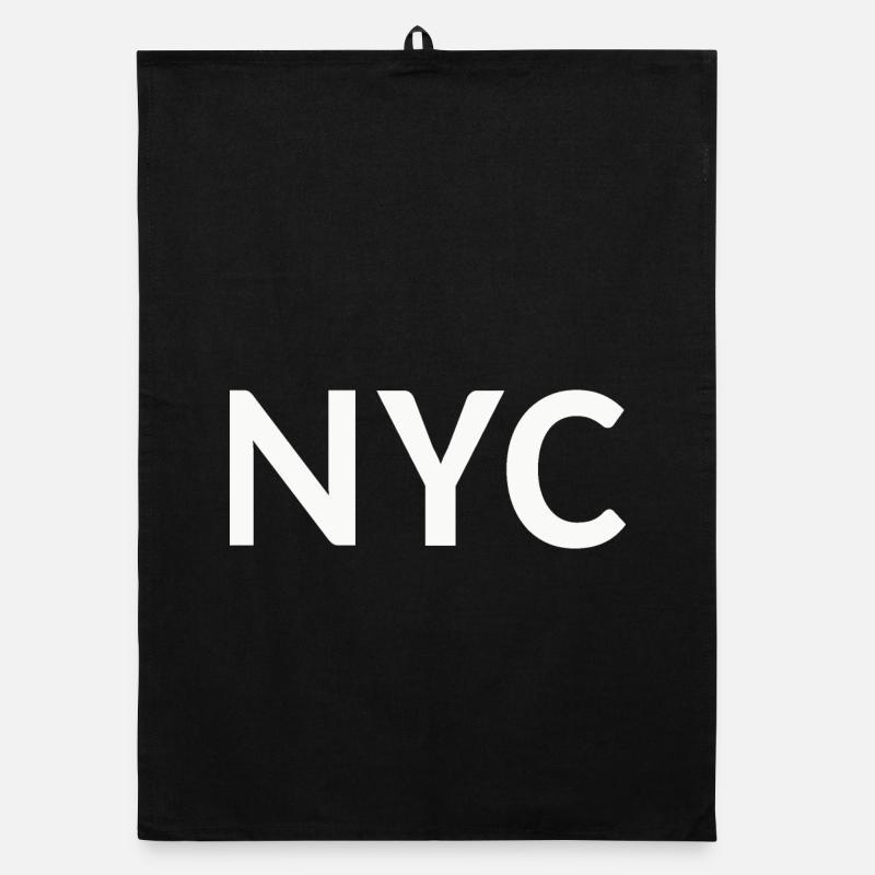NYC Schriftzug - Organic Geschirrtuch - Schwarz