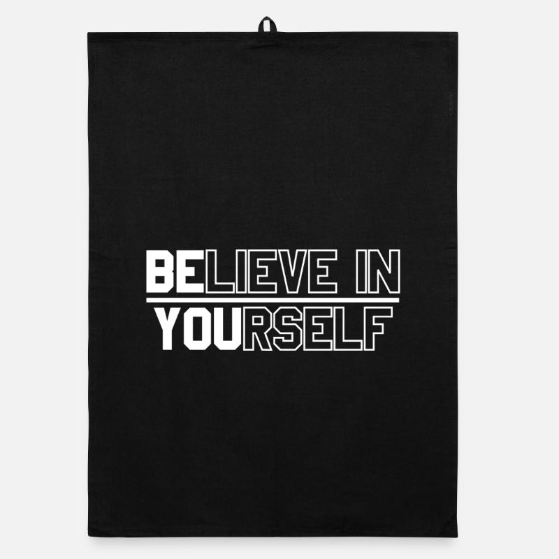 Motivational text design for self-confidence Organic dish towel
