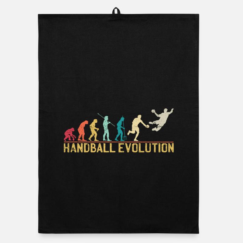 Conception de la progression de l'évolution du handball - Torchon bio - noir