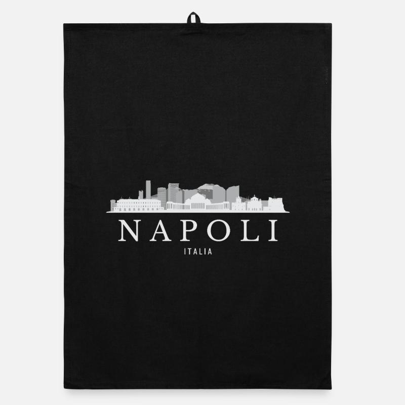 Silhouette de Naples, Naples Italie Torchon bio