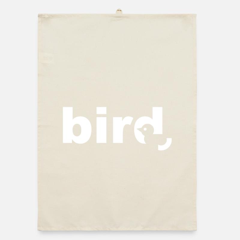 Bird White Text Organic Geschirrtuch