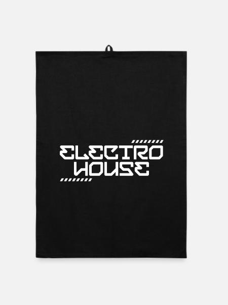 Electro House Musik-Logo - Organic Geschirrtuch - Schwarz - Vorne
