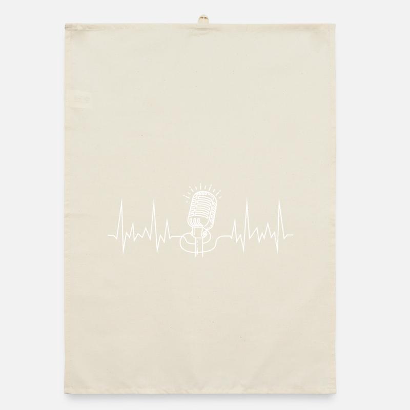 wave line microphone white Organic dish towel