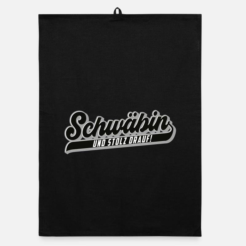 Stolze Schwäbin | Farben änderbar - Organic Geschirrtuch - Schwarz