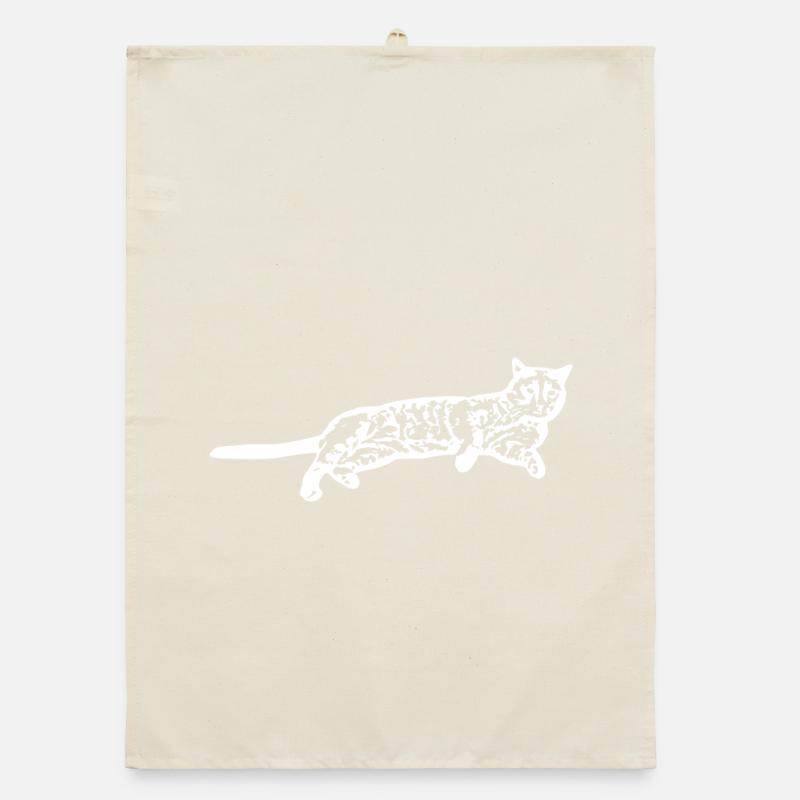 Chat blanc Chat Chat blanc Cadeau Torchon bio