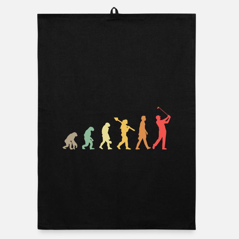 Golf Golfer Golf Évolution des golfeurs Torchon bio