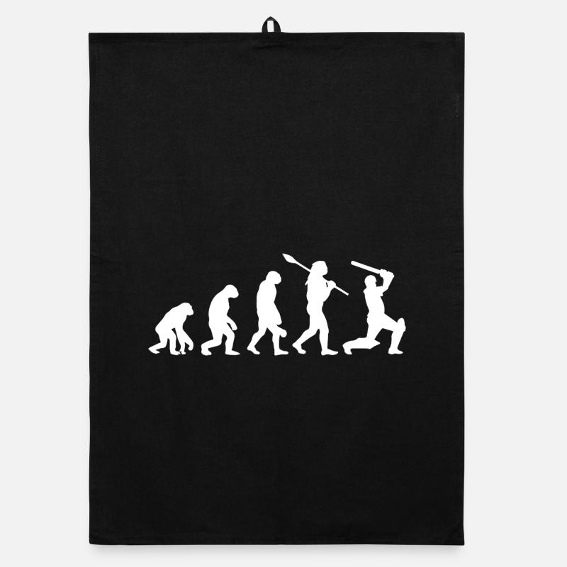 Cricket Evolution Player Silhouette Funny Sport Organic dish towel