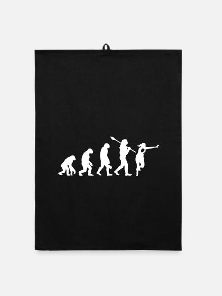Evolution Of Man Rugby Player Silhouette - Organic dish towel - black - Front