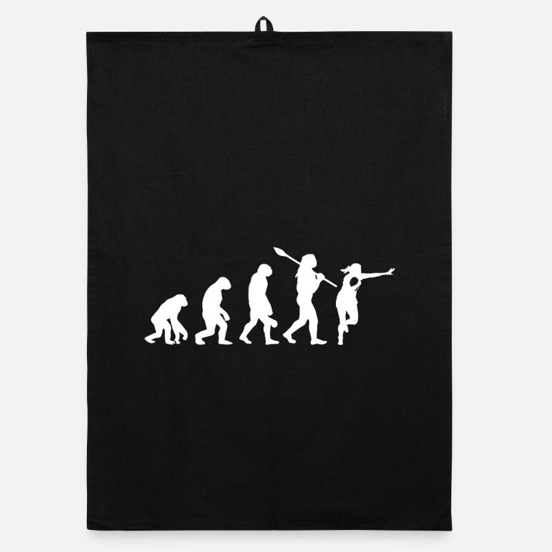 Evolution des Mannes Rugbyspieler-Silhouette Organic Geschirrtuch