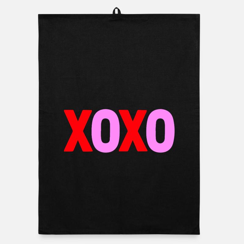 XOXO Love Valentine Conception de texte Torchon bio