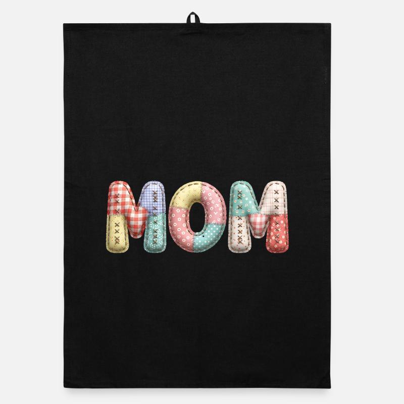 Look tissu patchwork de lettrage de maman Torchon bio