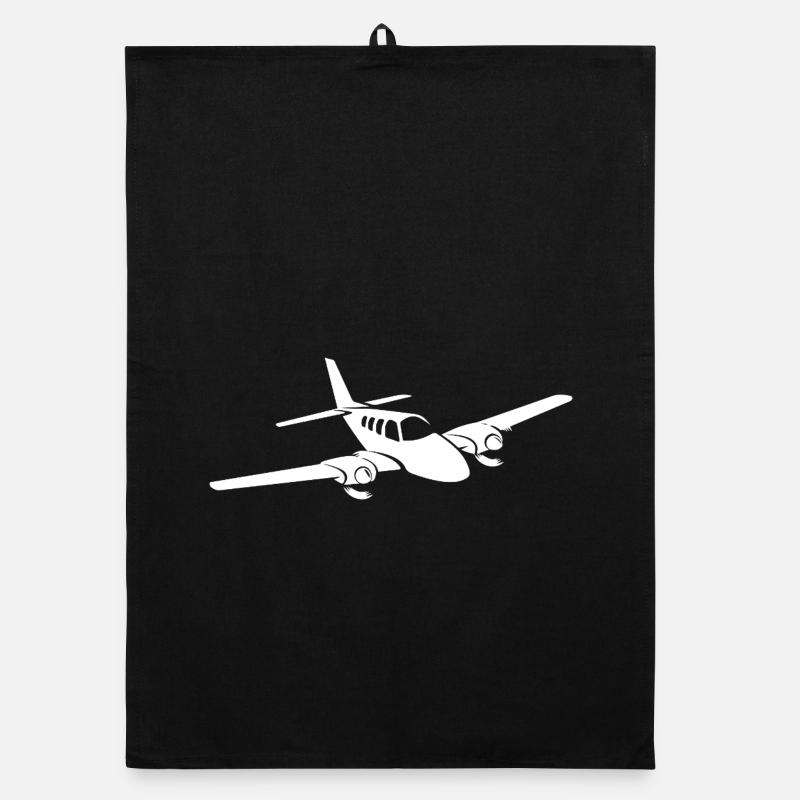 Minimalist propeller plane silhouette Organic dish towel