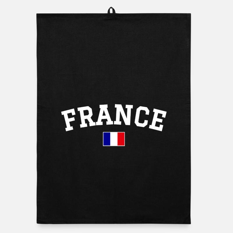 Drapeau français Dessin blanc Torchon bio