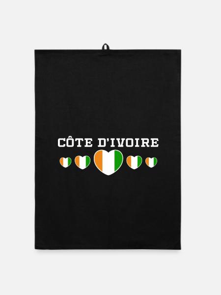 Ivory Coast Pride Cote D'Ivoire Heritage Elephant - Torchon bio - noir - Devant