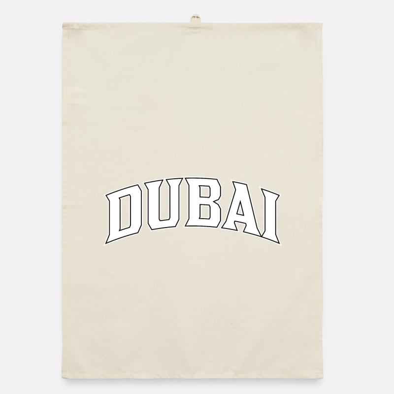 Lettrage de Dubaï dans l’arche Torchon bio