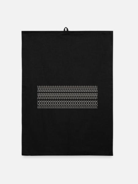 Fuck this shit Panorama Mug sarcastic beige - Organic dish towel - black - Front