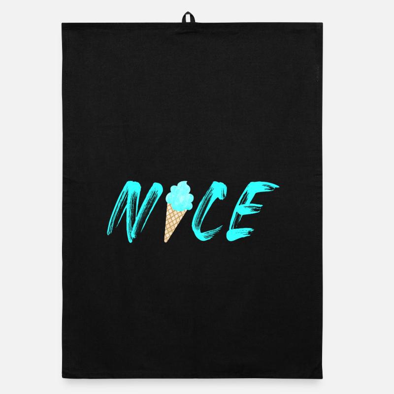 nice hellblau Eis Waffel Eistüte cool Eiscreme Organic Geschirrtuch