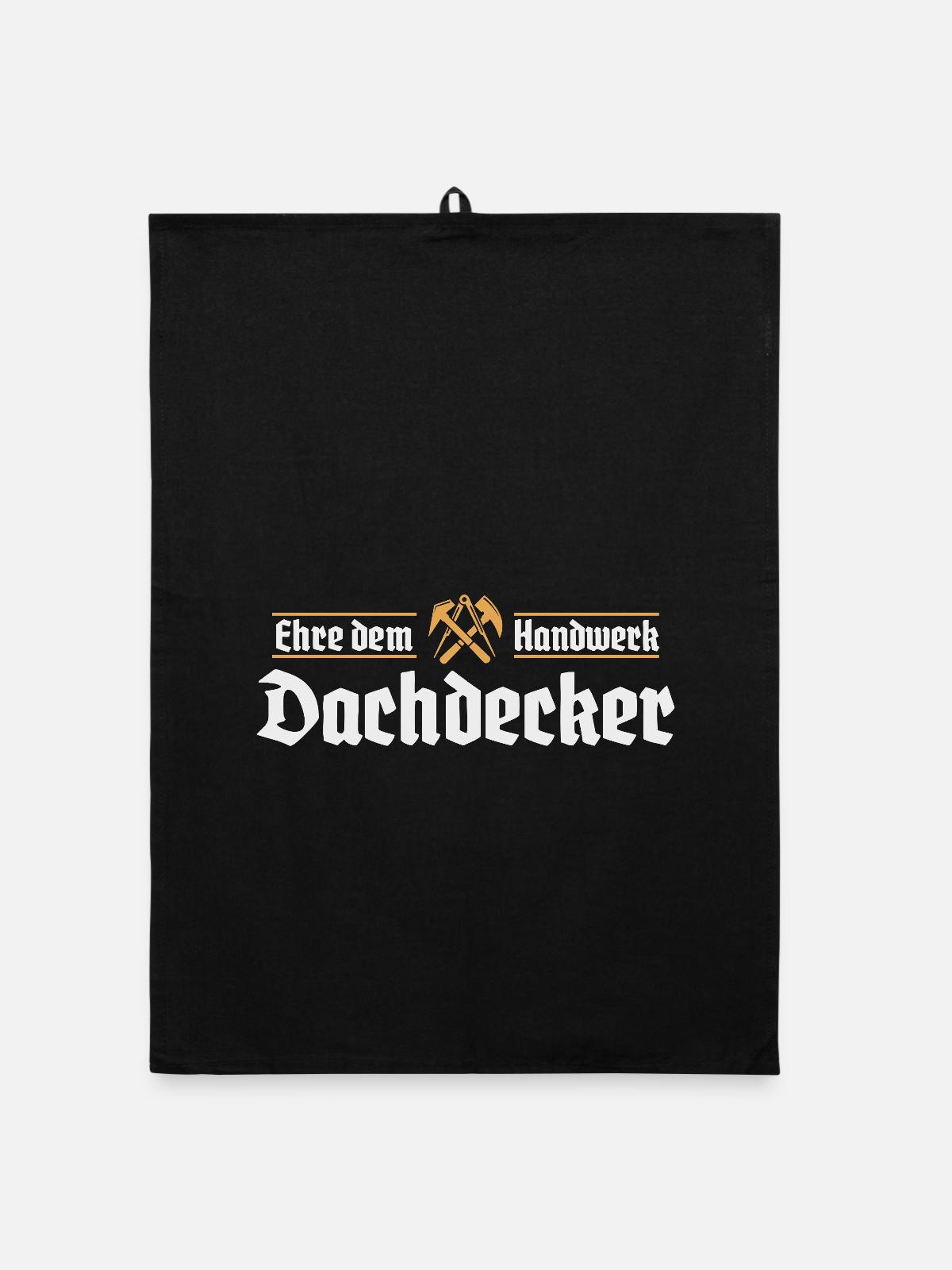 Dachdecker Handwerk Zunftzeichen - Organic Geschirrtuch - Schwarz - Vorne