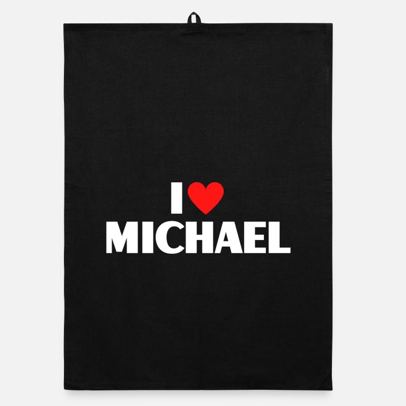 I love Michael Rotes Herz Romantischer Name Fan Organic Geschirrtuch
