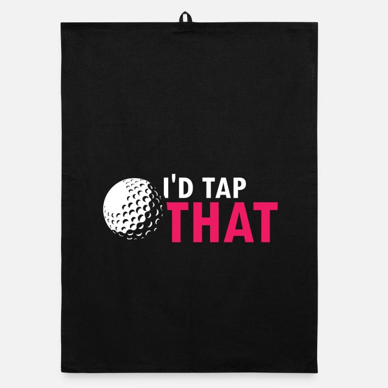 I'd Tap That Funny Golf Humor Joke Saying Organic dish towel