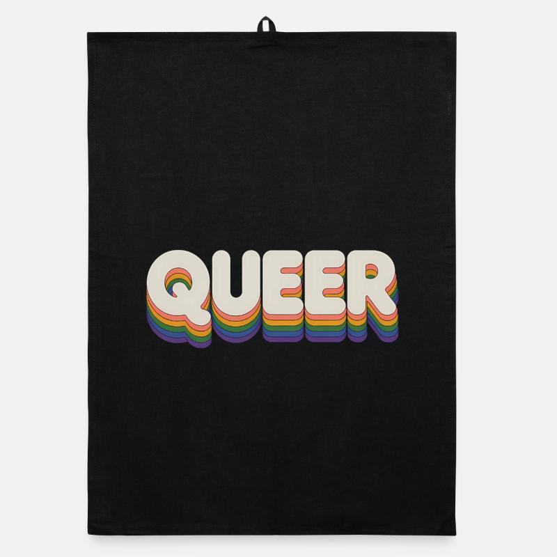 Queer - Cool Pride Logo Torchon bio