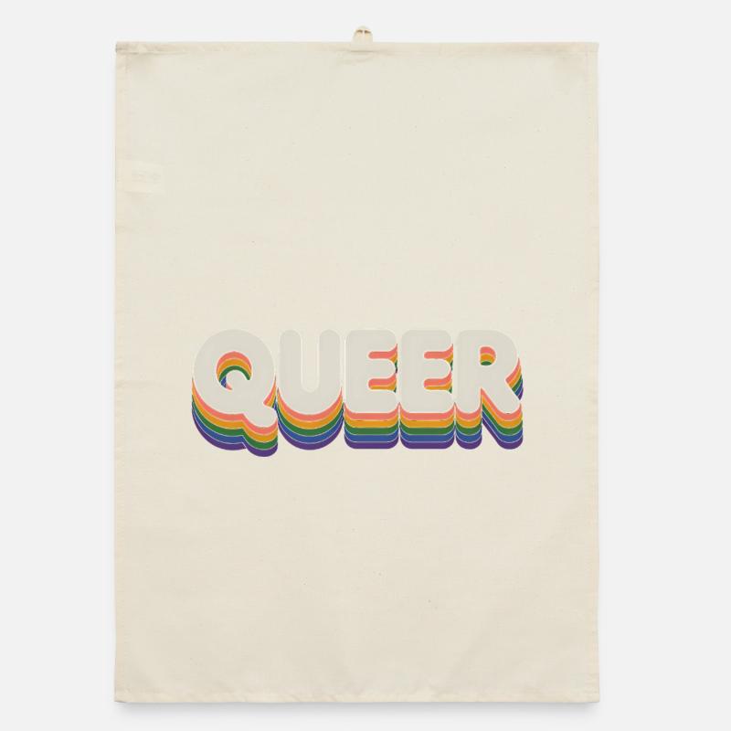 Queer - Cool Pride Logo Organic Geschirrtuch