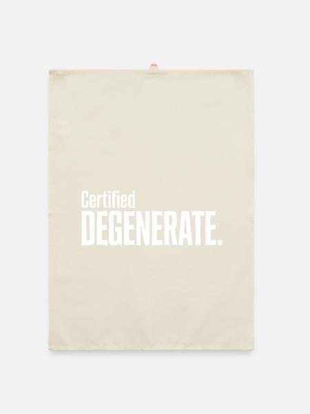 Certified Degenerate - Funny Gen Alpha Memes - Organic dish towel - nature - Front