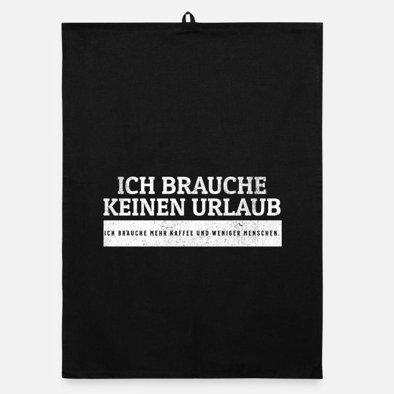 SARCASM - More coffee. Fewer people. - Organic dish towel - black