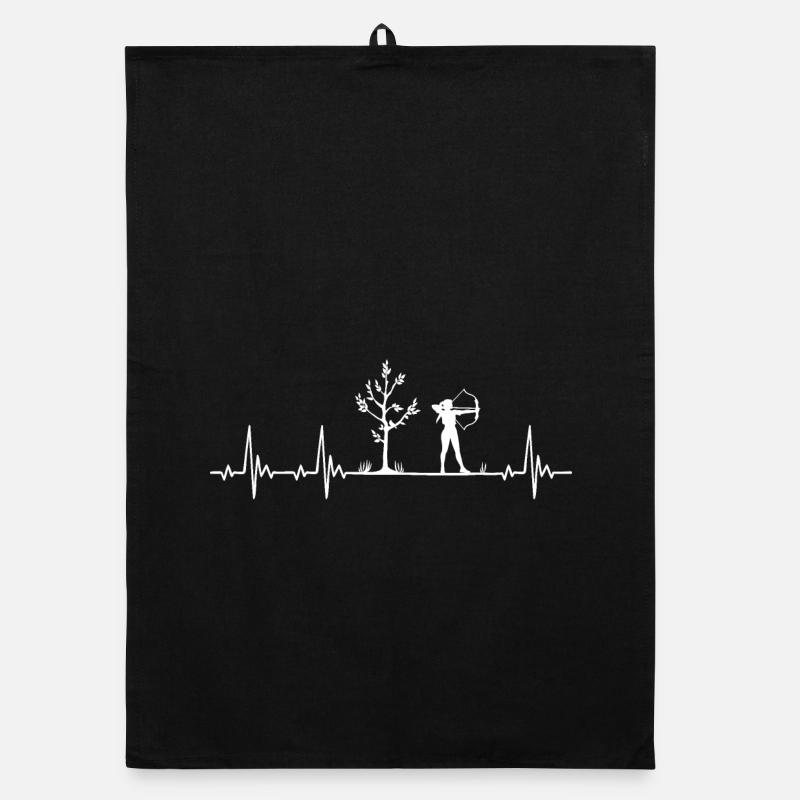 Bogenschützin Heartbeat Bogenschiessen Geschenk Organic Geschirrtuch