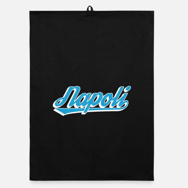Napoli Rétro Script Blue Torchon bio