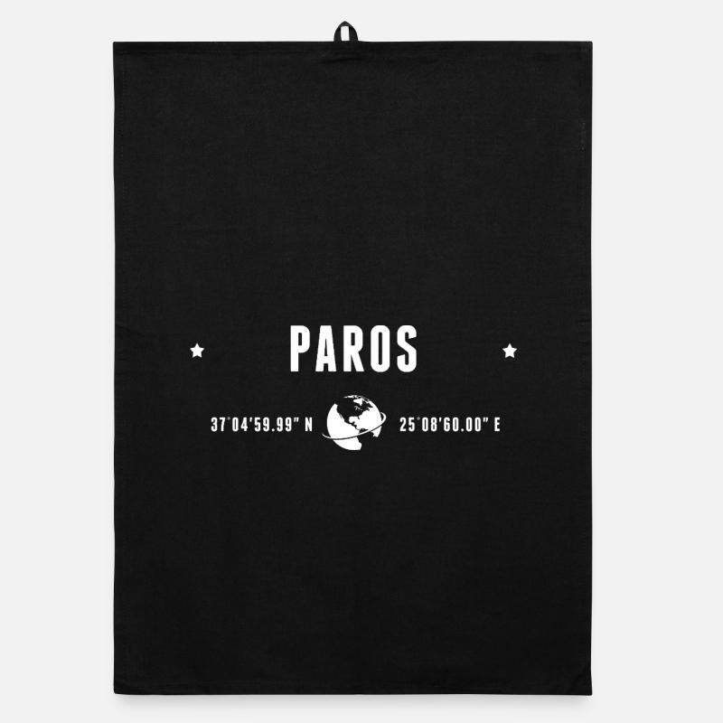 Coordonnées Géographiques Paros Grèce Torchon bio
