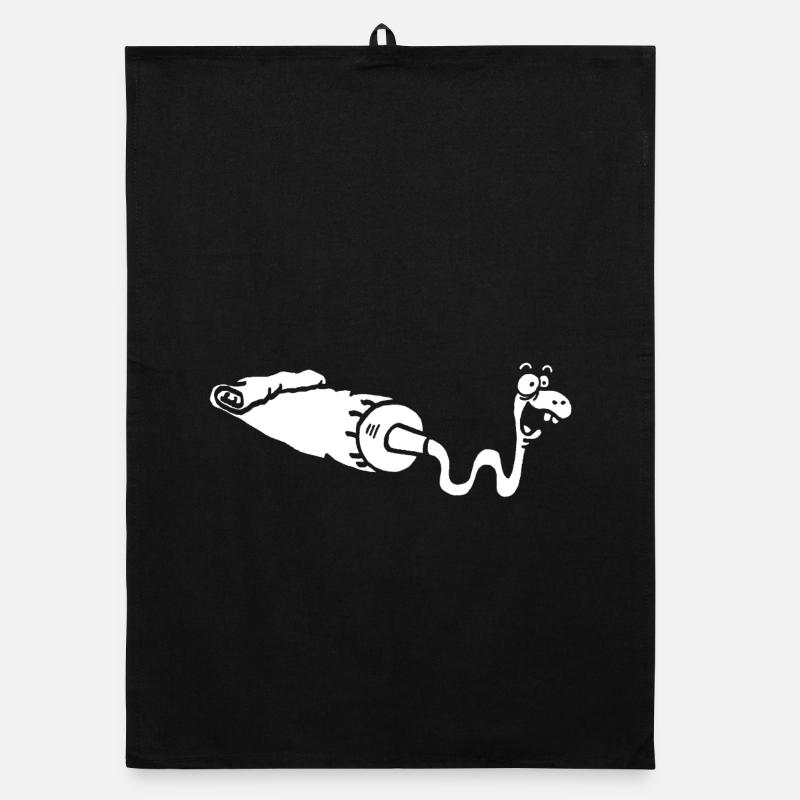 Gouache or white snake? Organic dish towel