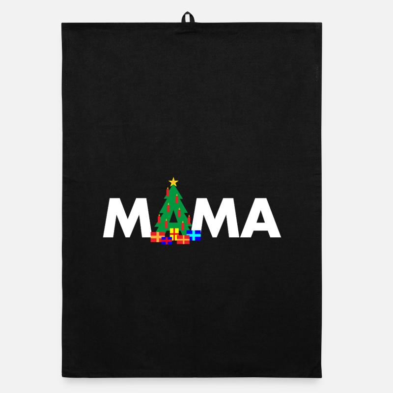 Oma Weihnachtsbaum - Organic Geschirrtuch - Schwarz