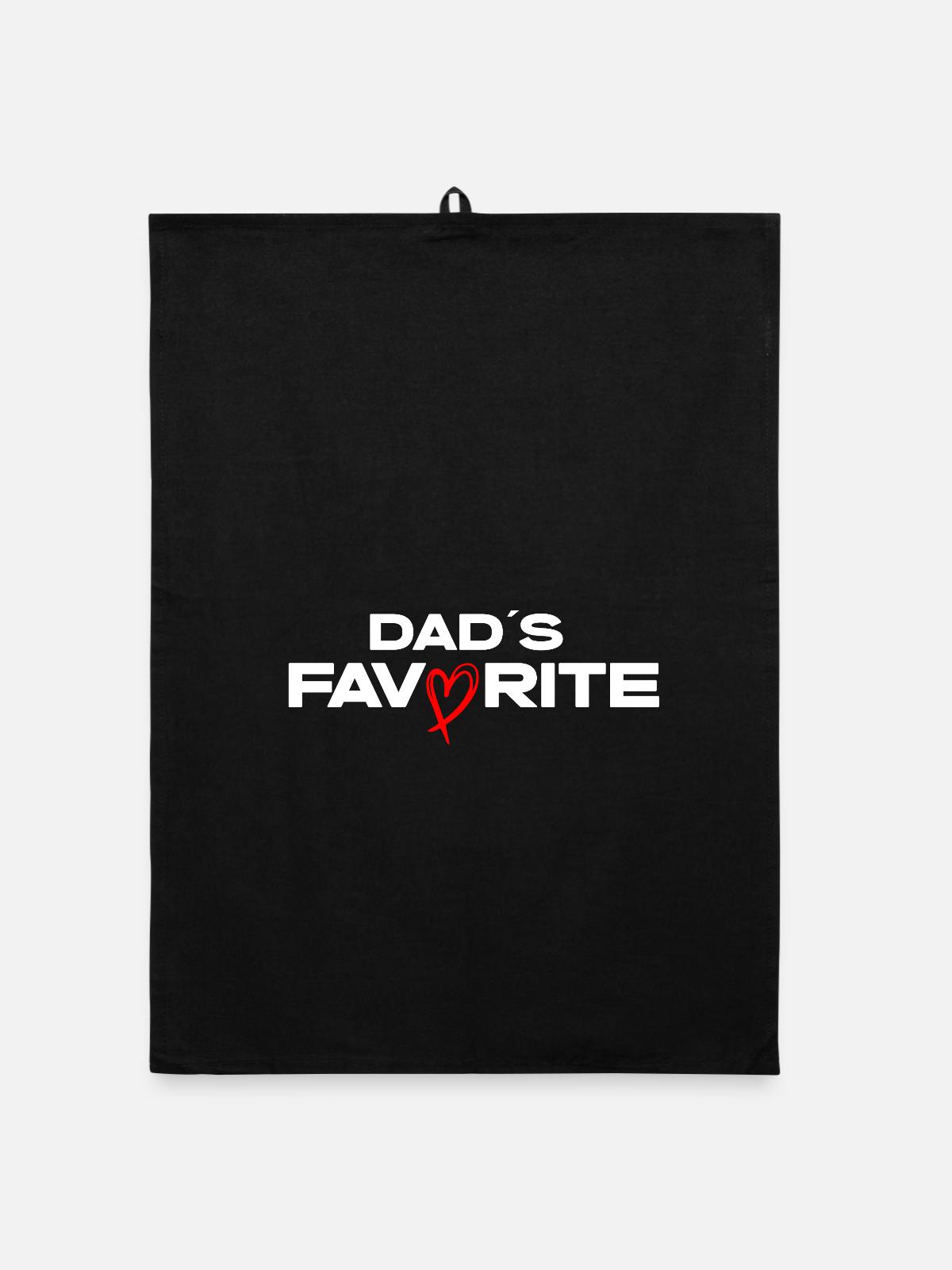 Dads Lieblings Herz Logo - Organic Geschirrtuch - Schwarz - Vorne