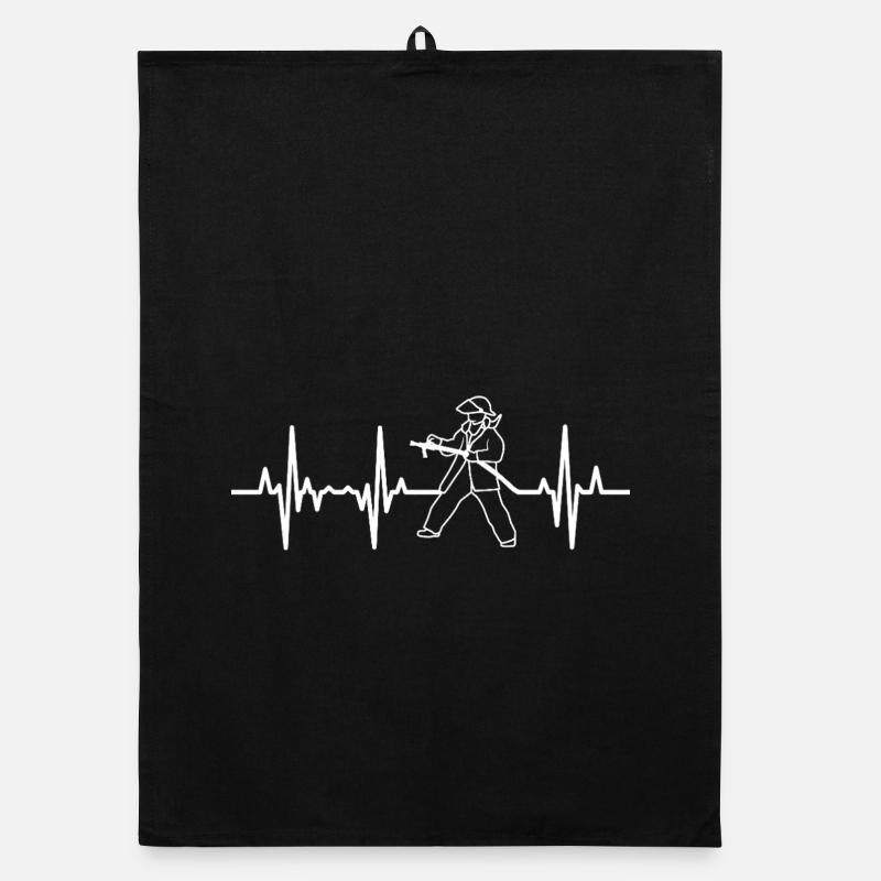 Firefighter Heart Line Organic dish towel