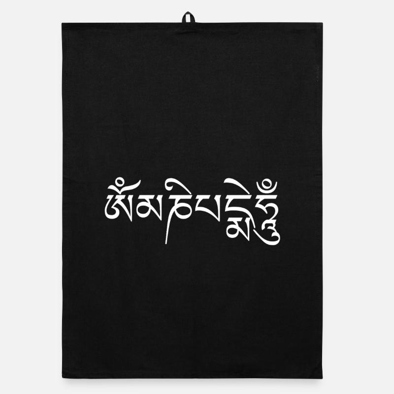 Om Mani Padme Hum -Tibetan Mantra Organic dish towel
