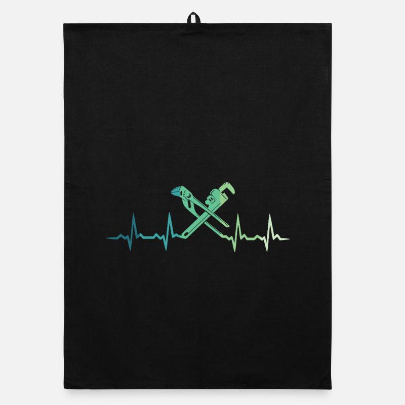 Heating engineer, plumber's heartbeat Organic dish towel