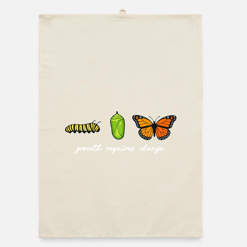 Inspiring butterfly fan graphic Organic dish towel