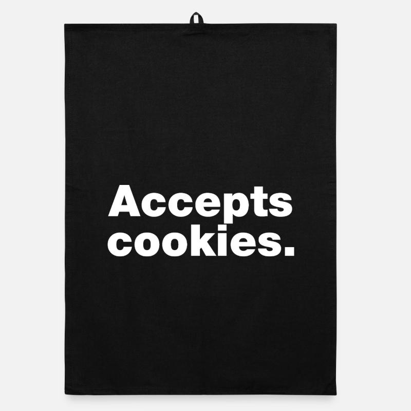 Accepte les cookies - Torchon bio - noir