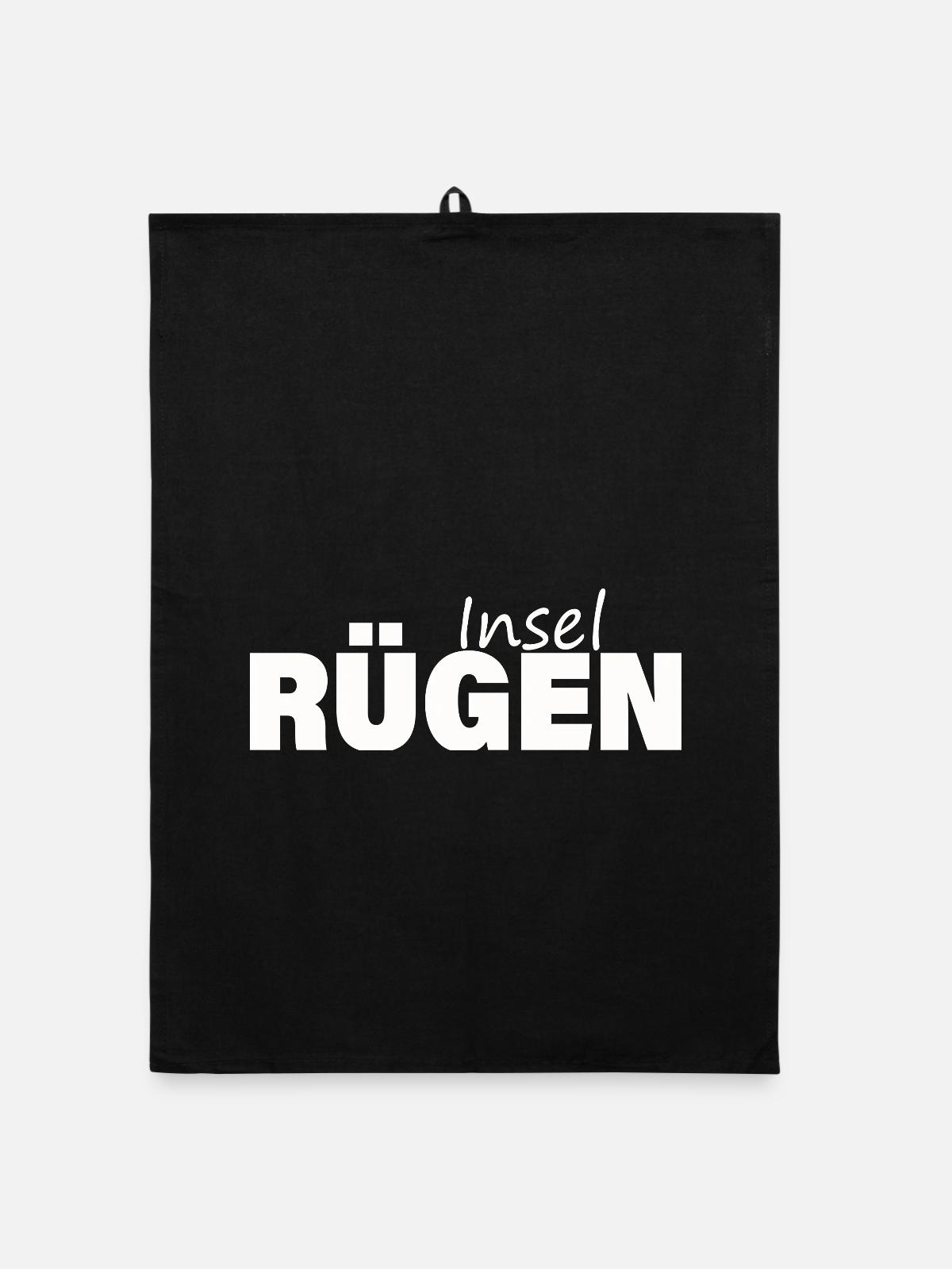 INSEL RÜGEN - Organic Geschirrtuch - Schwarz - Vorne