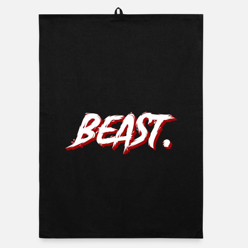 Beast Graffiti Pinseltext Organic Geschirrtuch