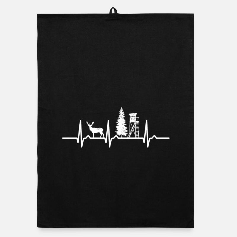 Courbe ECG - courbe cardiaque - pouls - chasse - chasseur Torchon bio