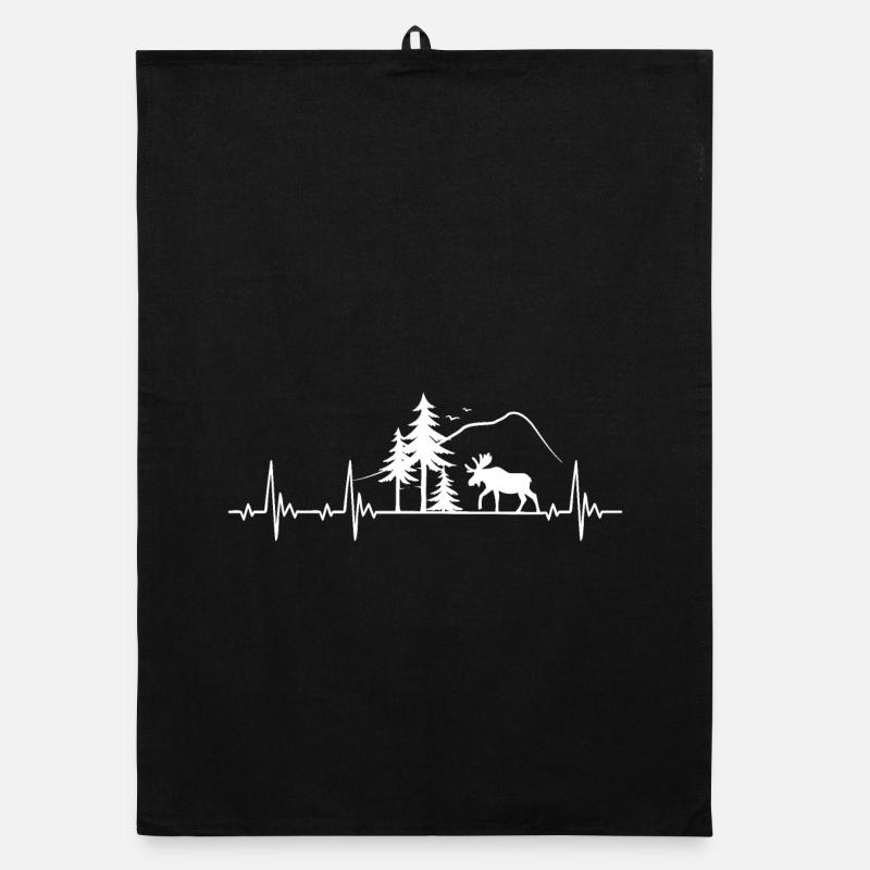 Moose heartbeat gift Organic dish towel