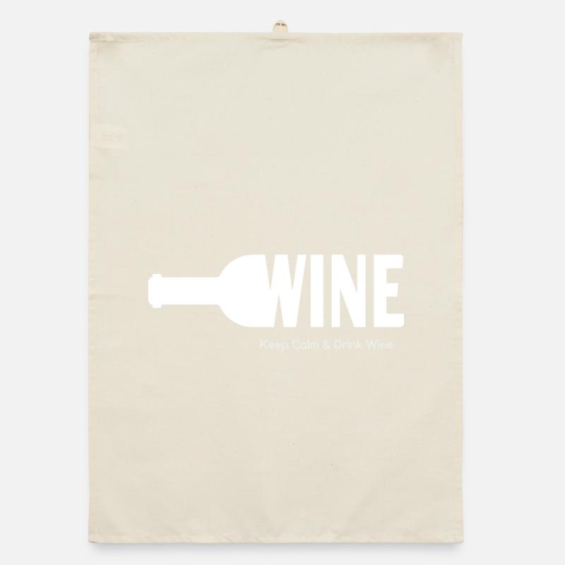 WINE Keep Calm & Drink Wine Organic Geschirrtuch