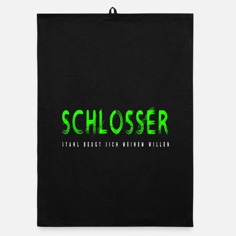 Schlosser Handwerker Design - Organic Geschirrtuch - Schwarz