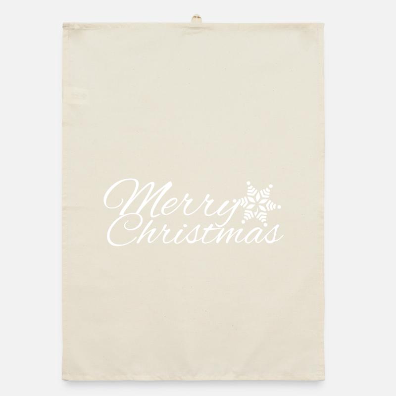 Merry Christmas with Snowflake Organic dish towel