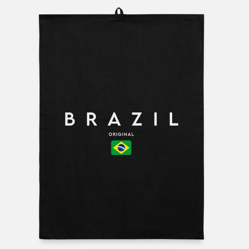 Drapeau brésilien, fierté brésilienne Torchon bio