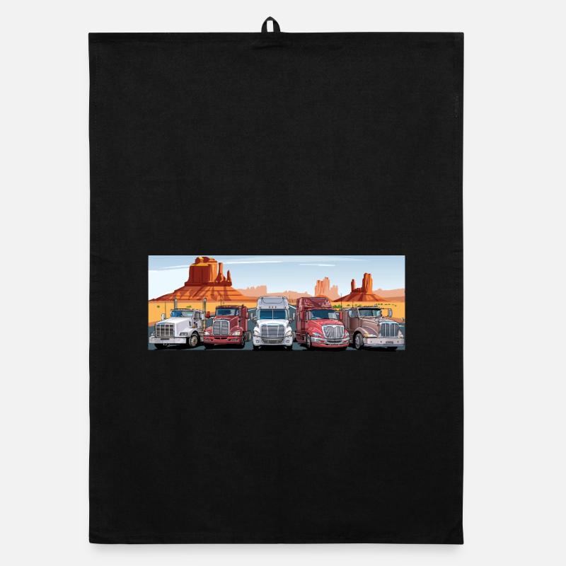Trucker auf dem Highway Organic Geschirrtuch