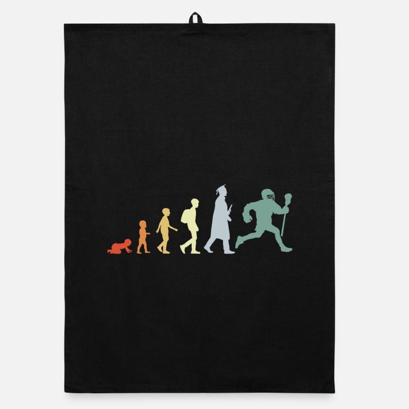 Evolution eines Lacrosse Spielers Organic Geschirrtuch
